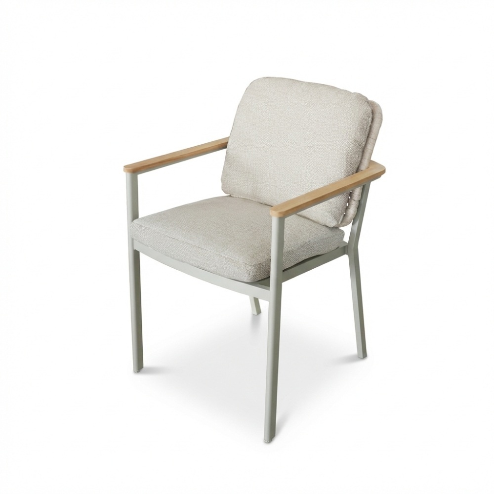 Montana dining tuinstoel | aluminium + teak | beige
