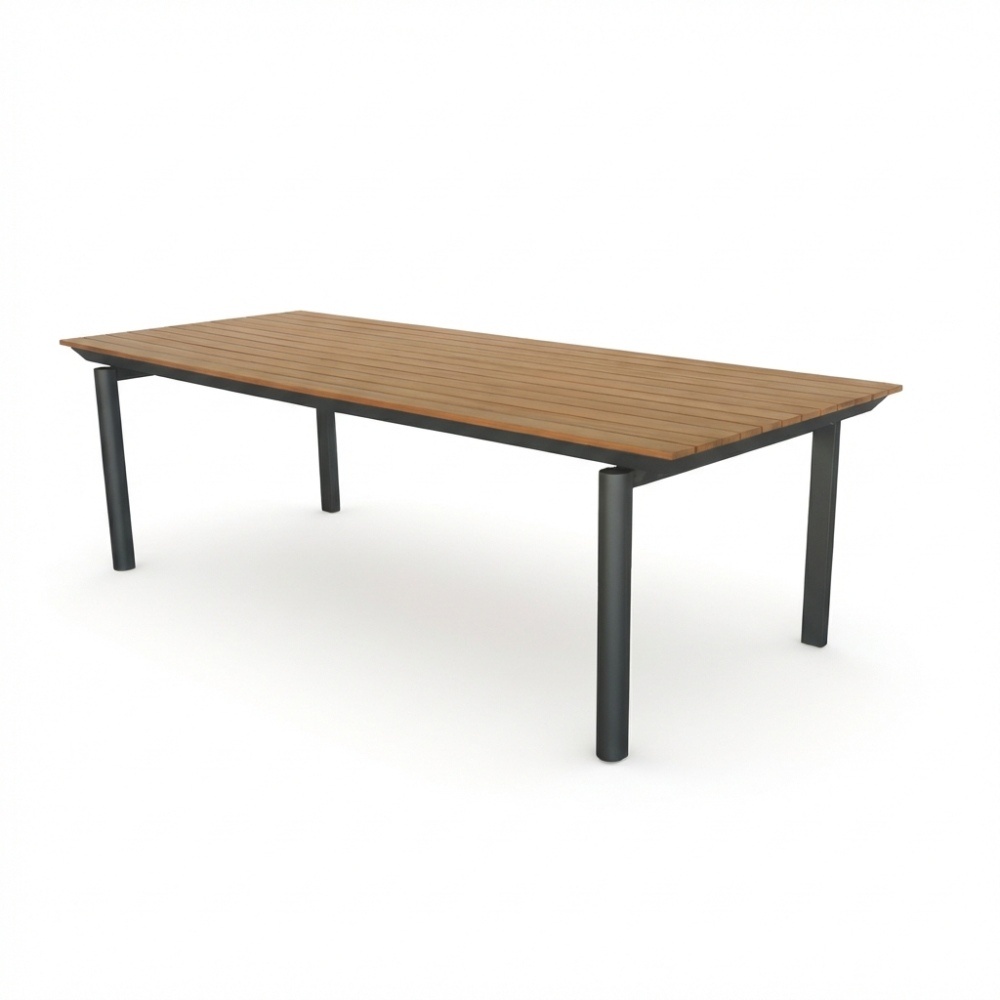 Montana dining tuintafel 6 personen | aluminium + teak | Natural Teak | 240x100cm