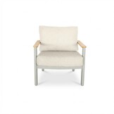 Montana stoel-bank loungeset 5 personen incl. tafel | aluminium + teak | beige | 4-delig