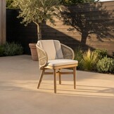 Matera dining tuinstoel | hardhout + touw | zand