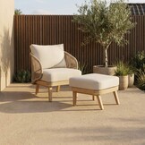 Matera loungestoel tuin | hardhout + touw | zand