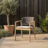 Santo dining tuinstoel | hardhout + touw | Rose Grey Wash