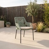 Seville dining tuinstoel stapelbaar set van 6 | touw + staal | mint
