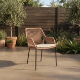 Seville dining tuinstoel stapelbaar set van 8 | touw + staal | terra