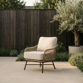 Ventura low dining tuinstoel | aluminium + touw | Sahara Dust