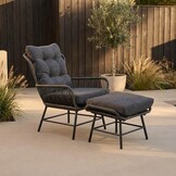 Dex lounge balkonset 2 personen | wicker + aluminium | Charcoal | 4-delig