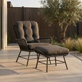 Dex loungestoel tuin set van 2 | touw + aluminium | Lava Grey