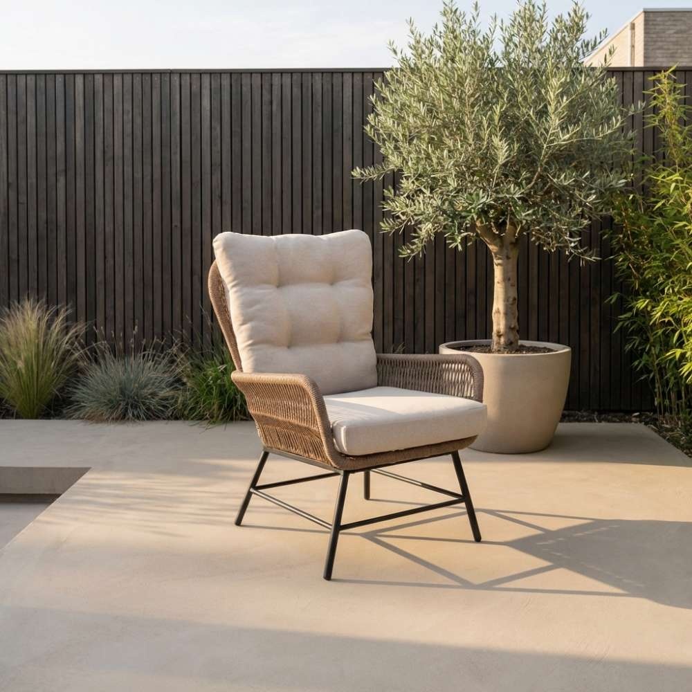 Dex lounge balkonset 2 personen | touw + aluminium | Sahara Dust | 4-delig