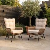 Dex loungestoel tuin set van 2 | touw + aluminium | Sahara Dust