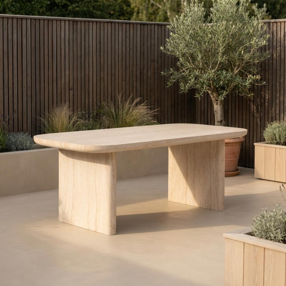 Mees dining tuintafel 4 personen | polystone | travertinlook | 200cm