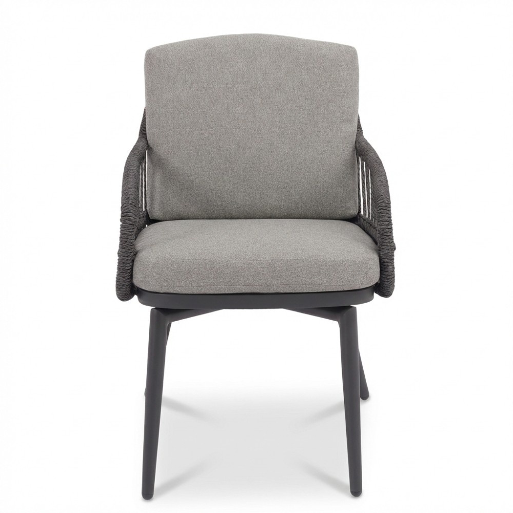 Alicante dining tuinstoel | wicker + aluminium | antraciet