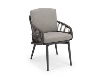 Alicante dining tuinstoel | wicker + aluminium | antraciet
