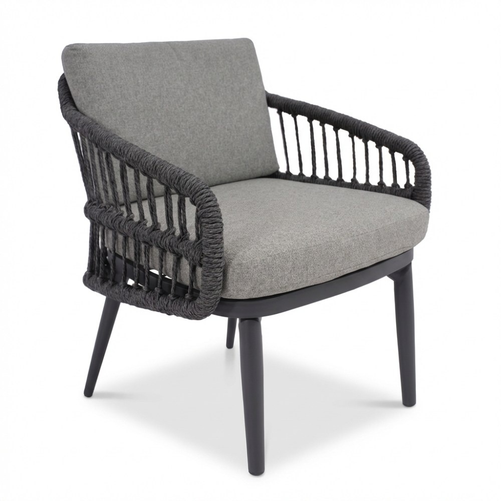 Alicante dining tuinstoel | wicker + aluminium | antraciet