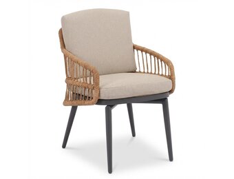 Alicante dining tuinstoel | wicker + aluminium | zand