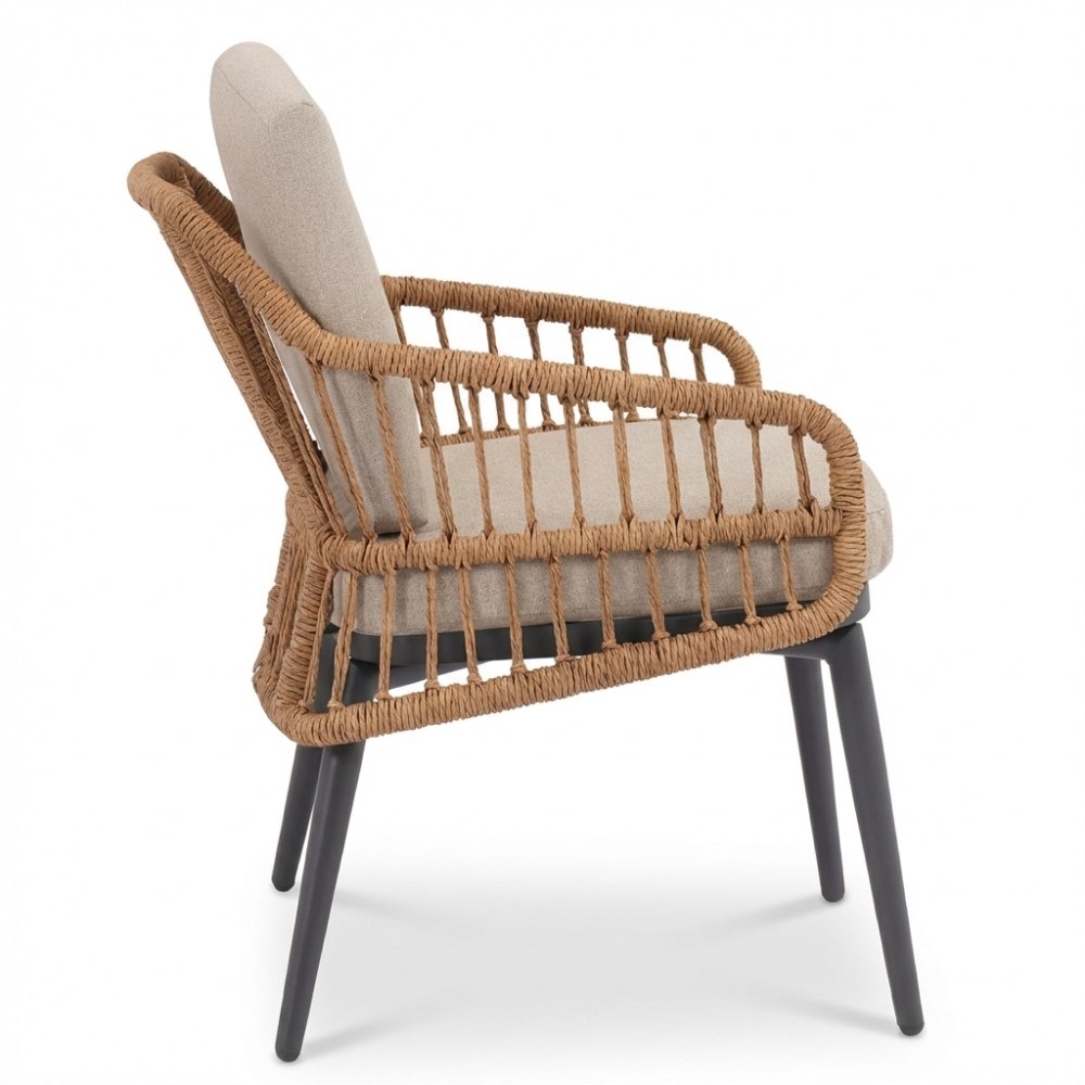 Alicante dining tuinstoel | wicker + aluminium | zand