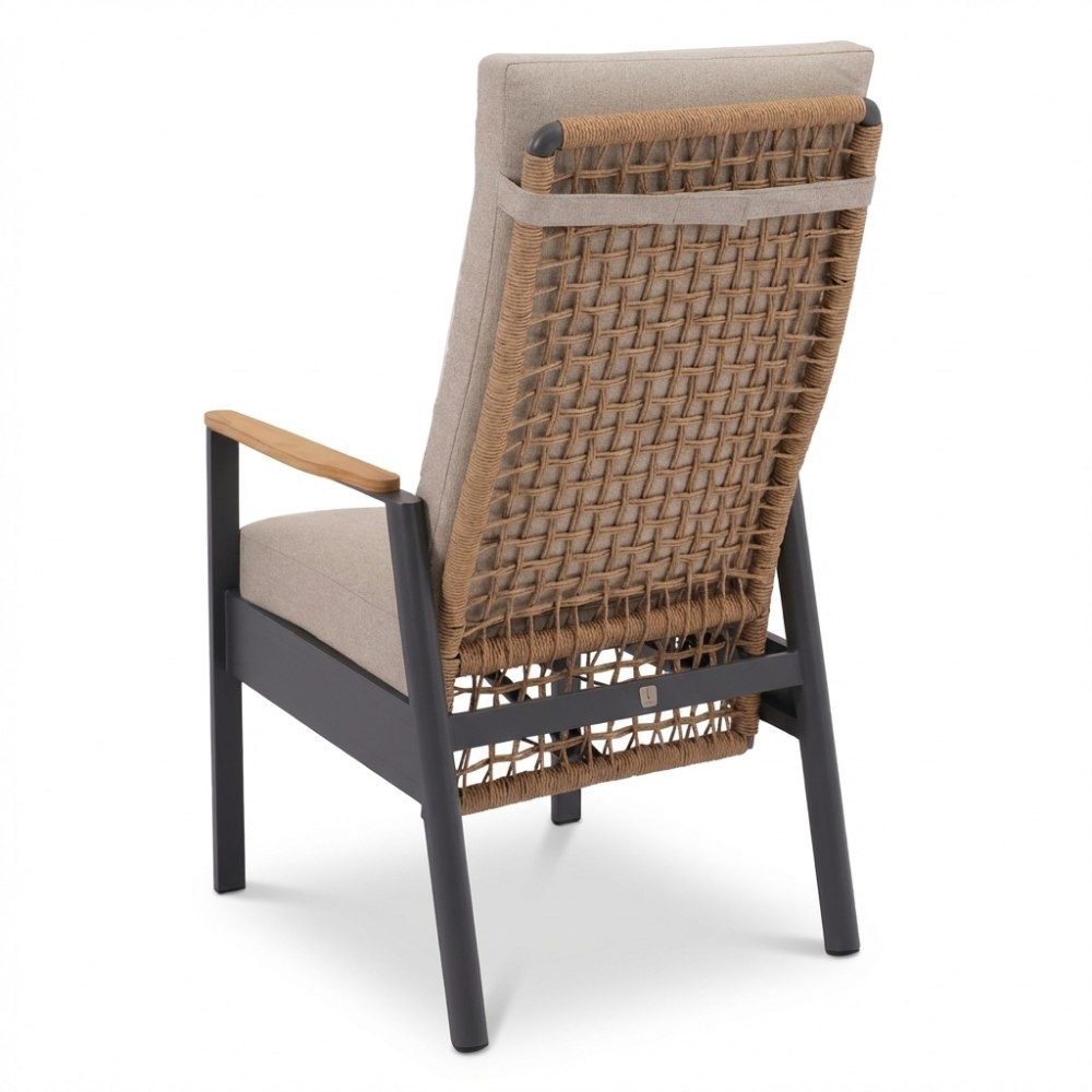 Boston dining tuinstoel | aluminium + teak | zand