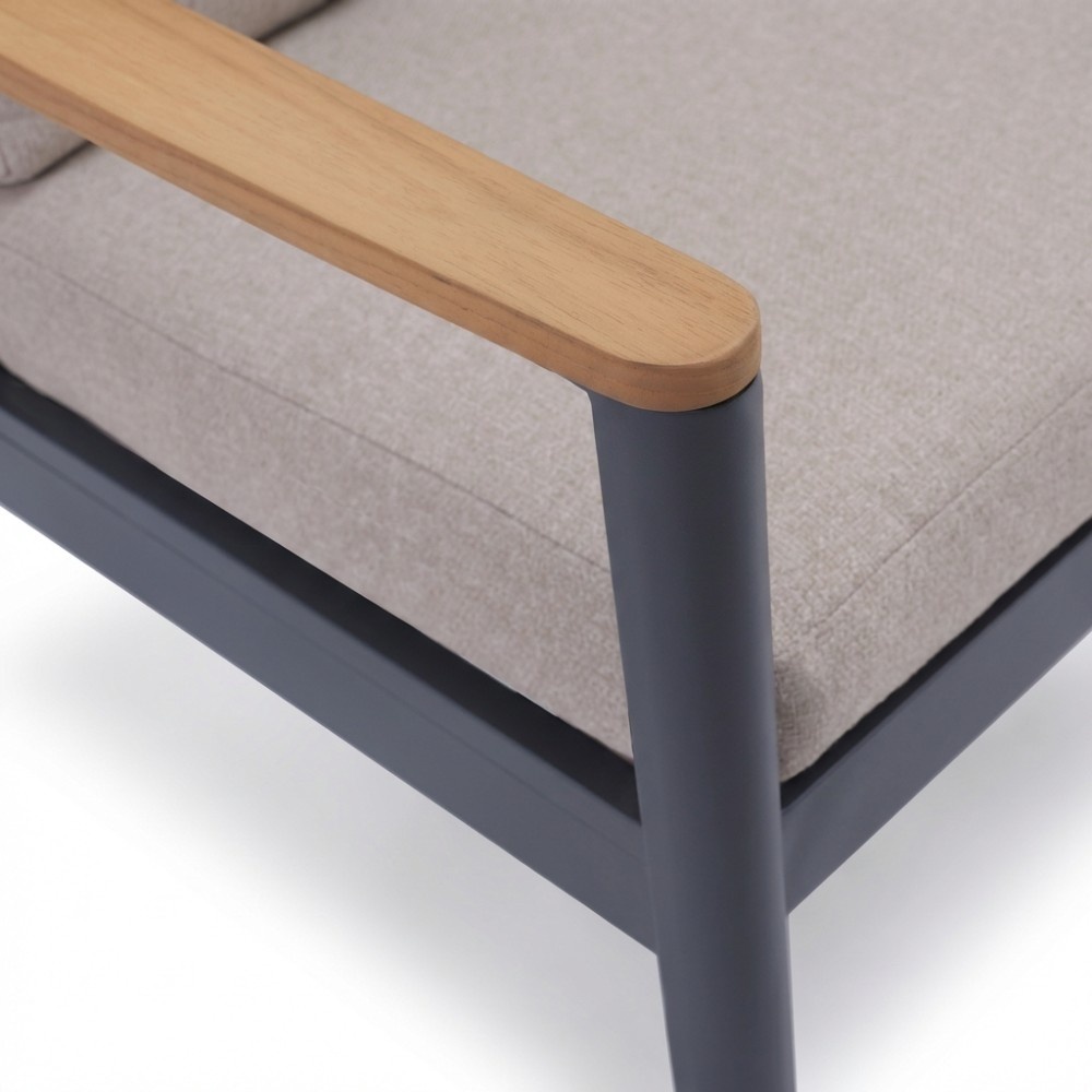 Boston dining tuinstoel | aluminium + teak | zand