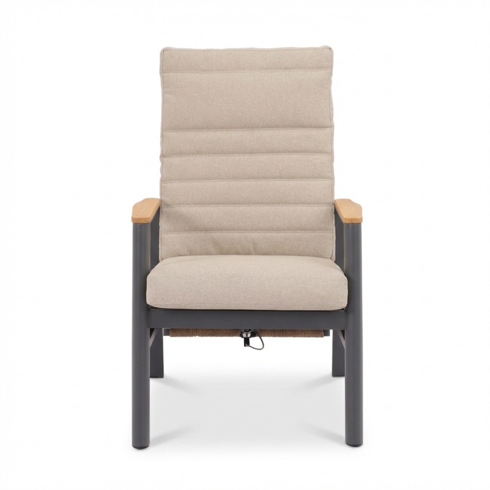 Boston lounge balkonset - verstelbaar 2 personen | aluminium + teak | zand | 5-delig