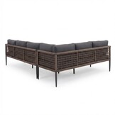 Liana dining loungeset 8 personen | wicker + aluminium | antraciet | 4-delig - 197x193cm