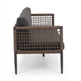 Liana dining loungeset 8 personen | wicker + aluminium | antraciet | 4-delig - 197x193cm