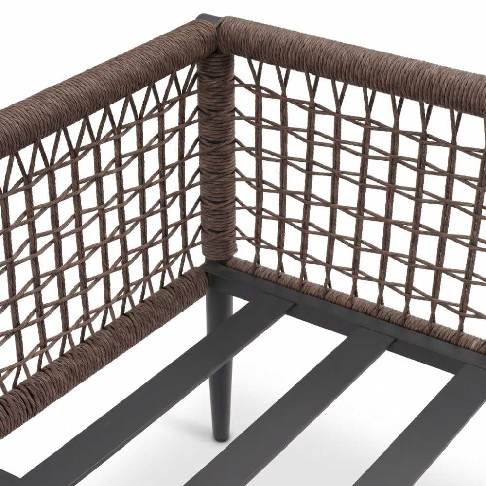 Liana dining loungeset 8 personen | wicker + aluminium | antraciet | 4-delig - 197x193cm