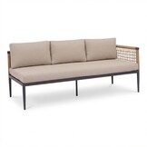 Liana dining loungeset links 8 personen | wicker + aluminium | zand | 4-delig - 270x193cm