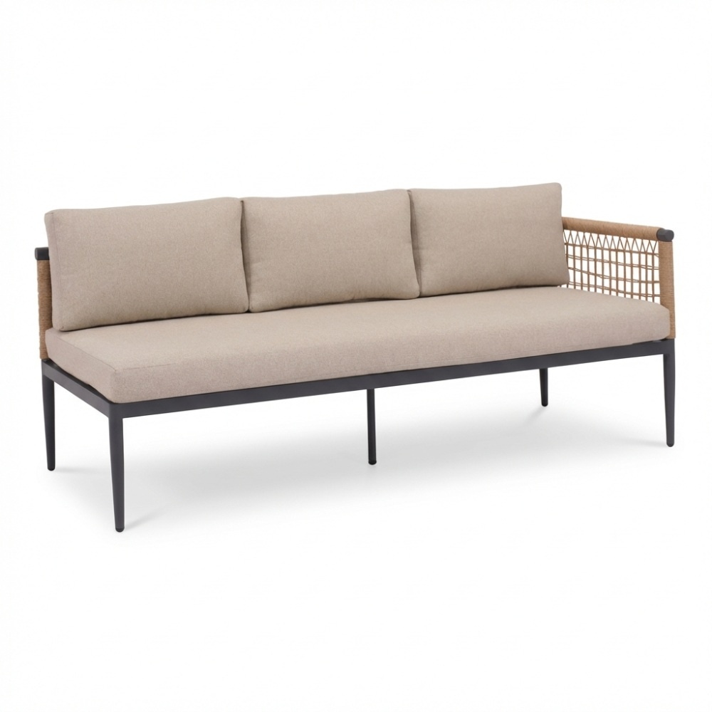 Liana dining loungeset 8 personen | wicker + aluminium | zand | 4-delig - 197x193cm