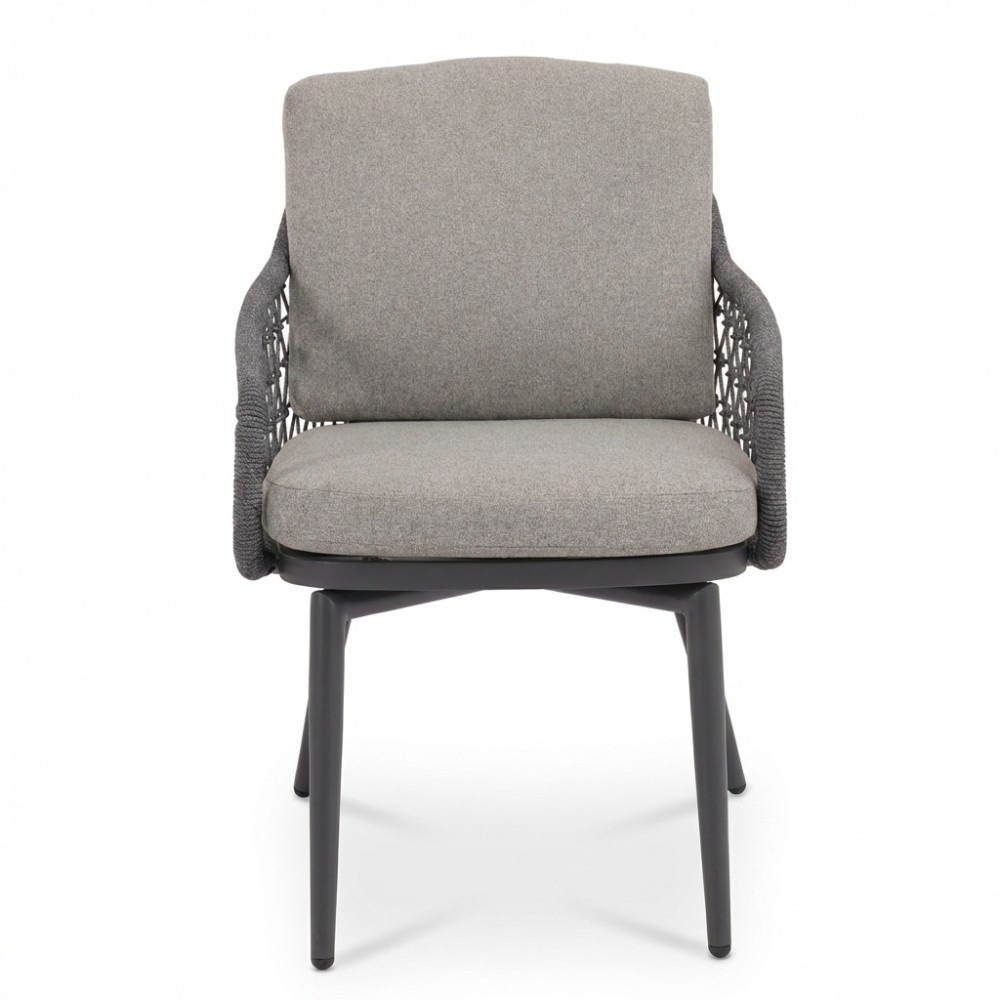 Vedra dining tuinstoel | touw + aluminium | antraciet