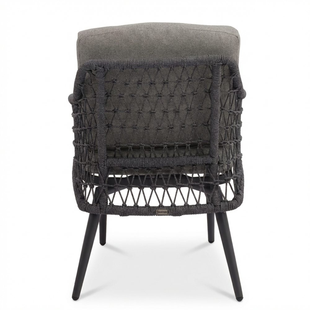 Vedra dining tuinstoel | touw + aluminium | antraciet