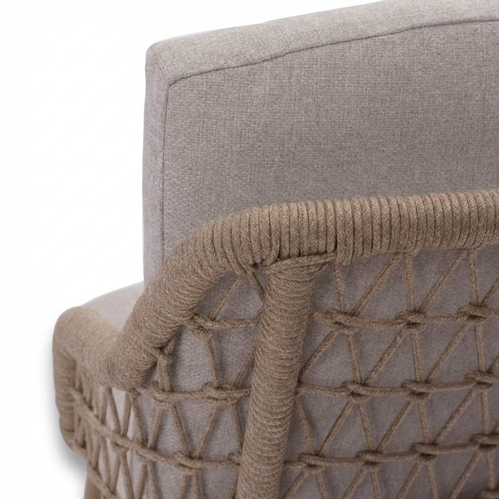 Vedra dining tuinstoel | touw + aluminium | beige