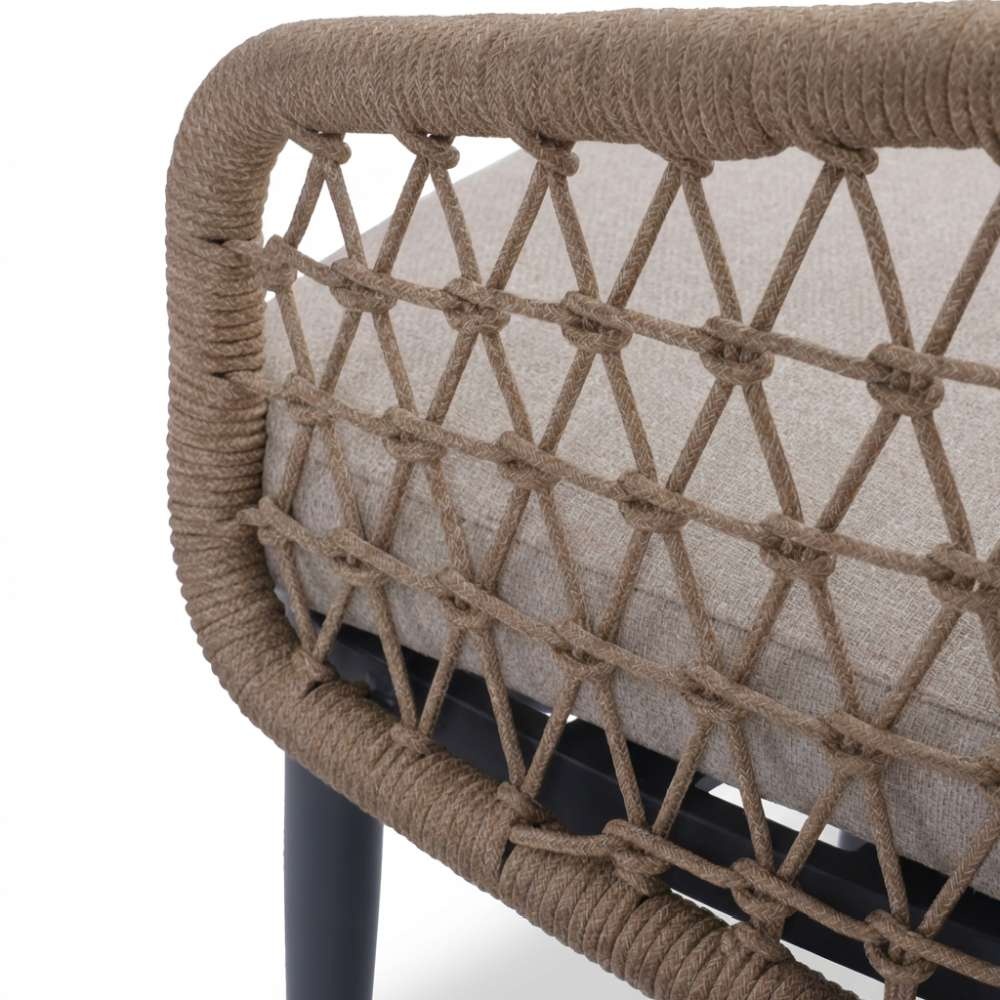 Vedra dining tuinstoel | touw + aluminium | beige