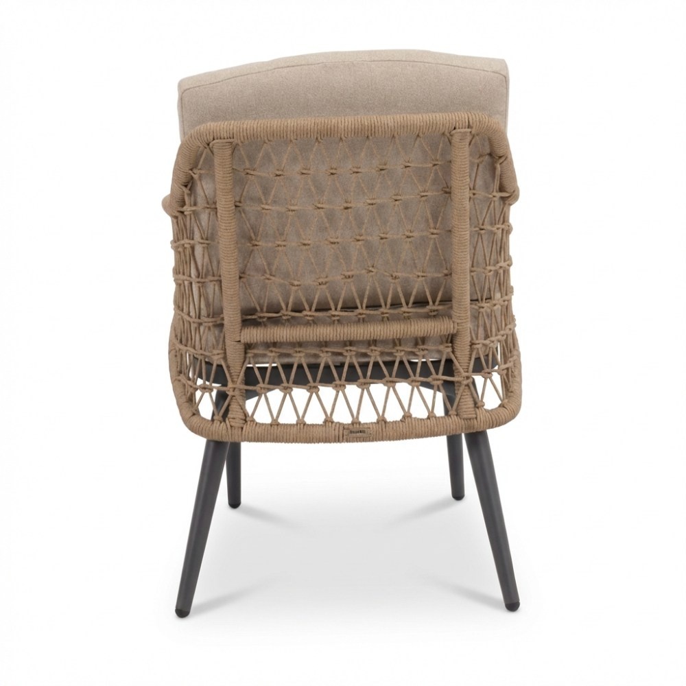 Vedra dining tuinstoel | touw + aluminium | beige