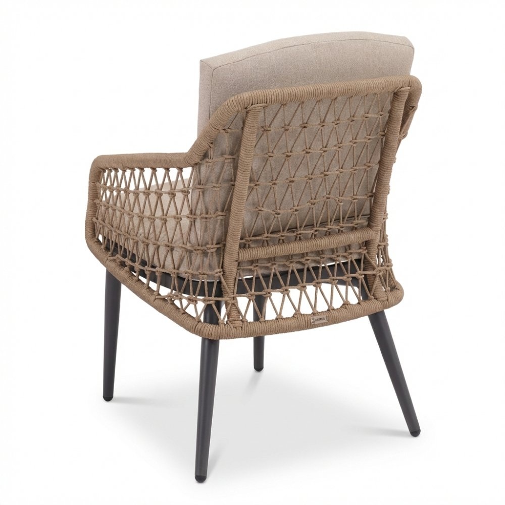 Vedra dining tuinstoel | touw + aluminium | beige