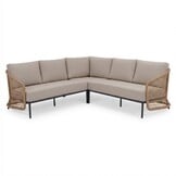 Vienna hoek loungeset 5 personen | wicker + aluminium | zand | 3-delig - 223x223cm
