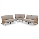 Vienna hoek loungeset 5 personen | wicker + aluminium | zand | 3-delig - 223x223cm
