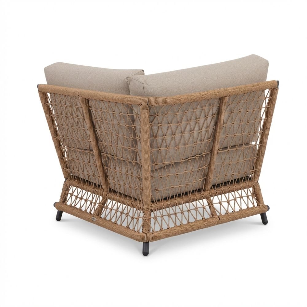 Vienna hoek loungeset 5 personen | wicker + aluminium | zand | 3-delig - 223x223cm