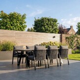Oslo Grey/Calgary antraciet dining tuinset | 6 personen | polywood + touw | 220cm