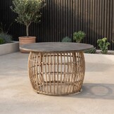 Flow bijzettafel | wicker + betonlook | 75cm