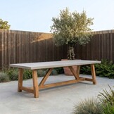 Veltis dining tuintafel 10 personen | polystone + hardhout | betonlook | 350cm