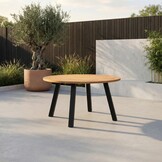 Cork dining tuintafel 4 personen | hardhout + staal | teaklook | Ø130cm rond
