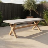 Norwich dining tuintafel 6 personen | polystone + hardhout | betonlook | 250cm