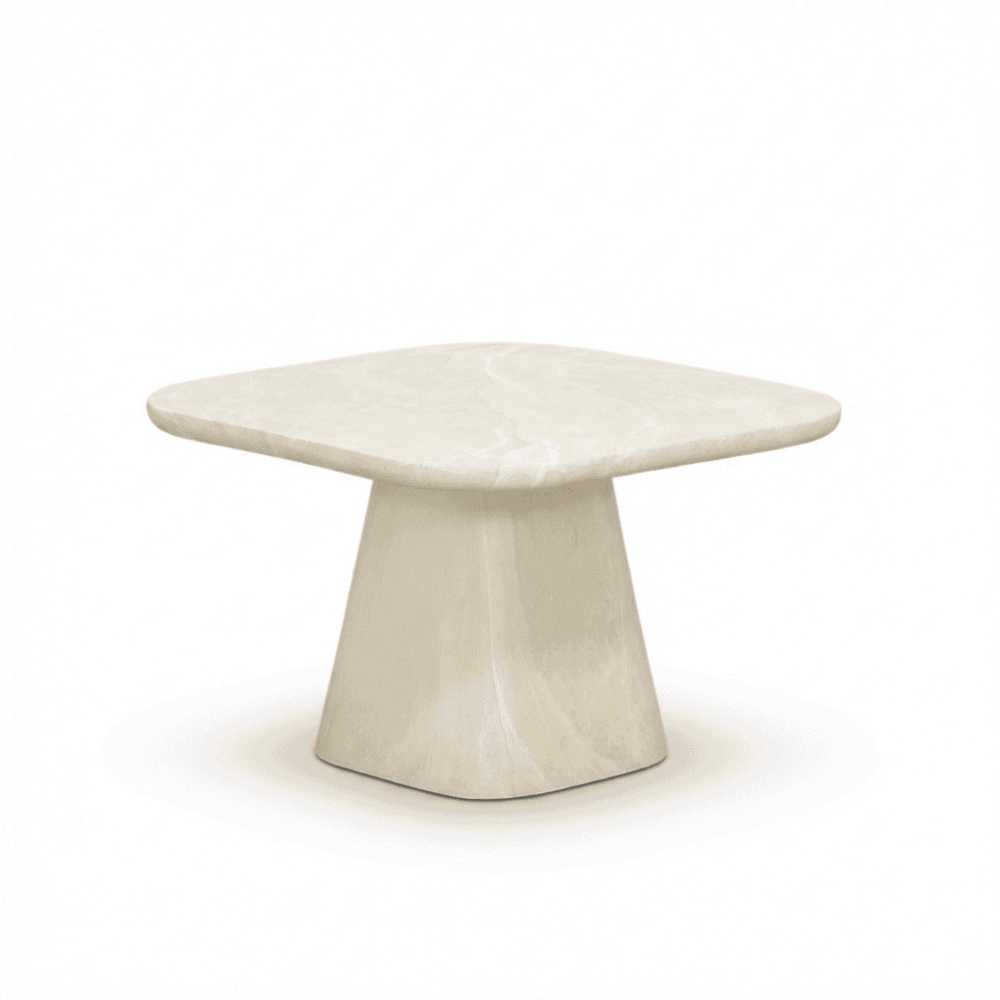 Amy bijzettafel | polystone | Chalk beige | 60x60cm