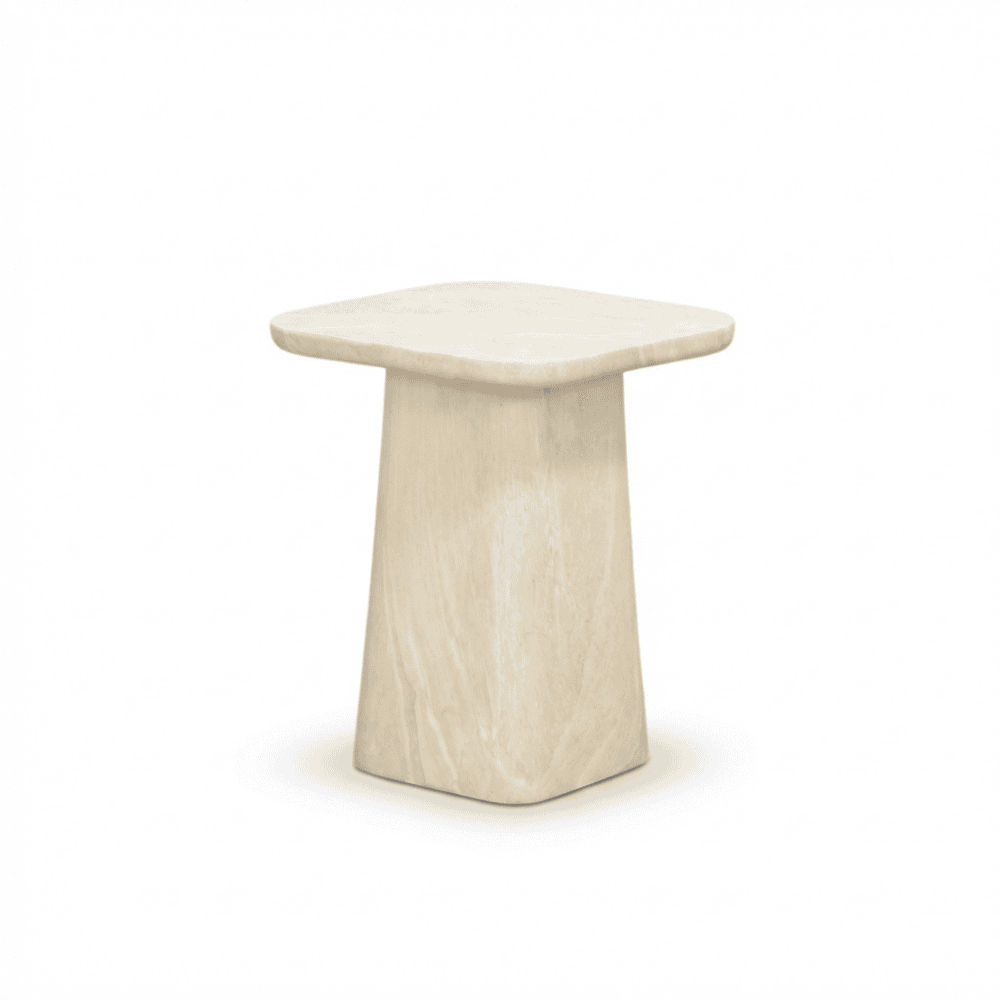 Amy bijzettafel | polystone | Chalk beige | 40x40cm afbeelding