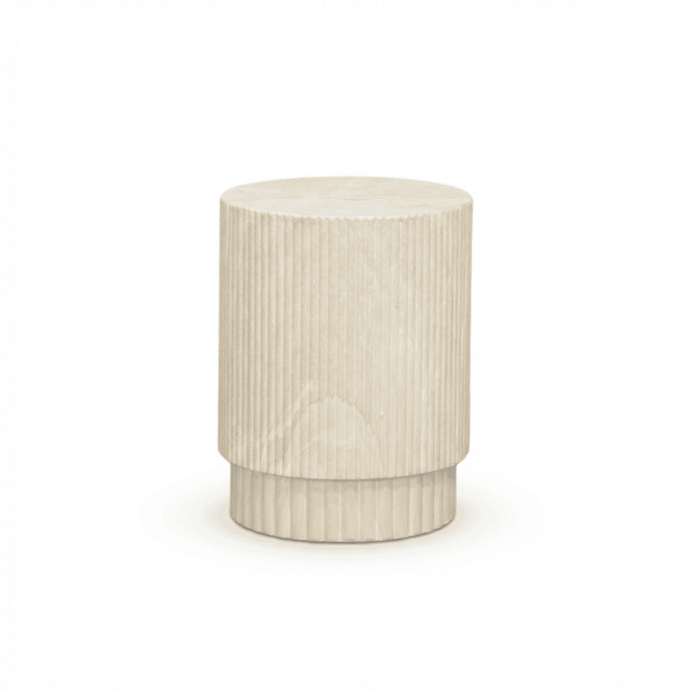Jade bijzettafel | polystone | Chalk beige | 40cm rond