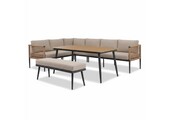 Liana dining loungeset 8 personen | wicker + aluminium | zand | 4-delig - 270x193cm