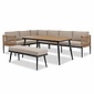 BUITEN living Liana dining loungeset links 8 personen | wicker + aluminium | zand | 4-delig - 270x193cm