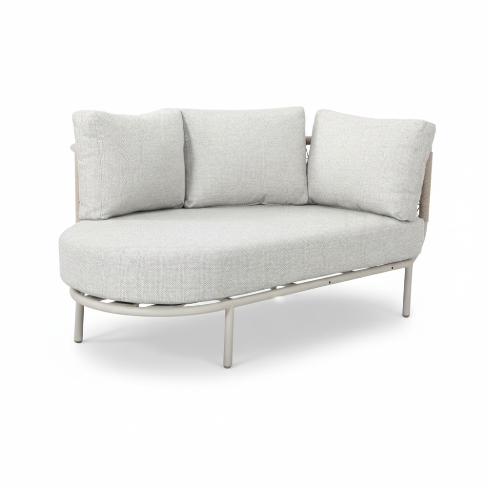 Capri organische hoek loungeset 4 personen | aluminium + touw | beige | 4-delig - 249x163cm