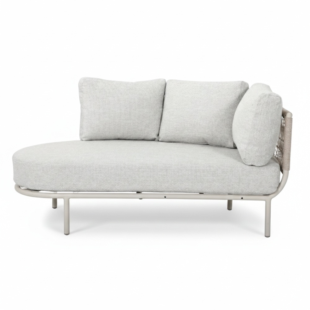 Capri organische hoek loungeset 4 personen | aluminium + touw | beige | 4-delig - 249x163cm