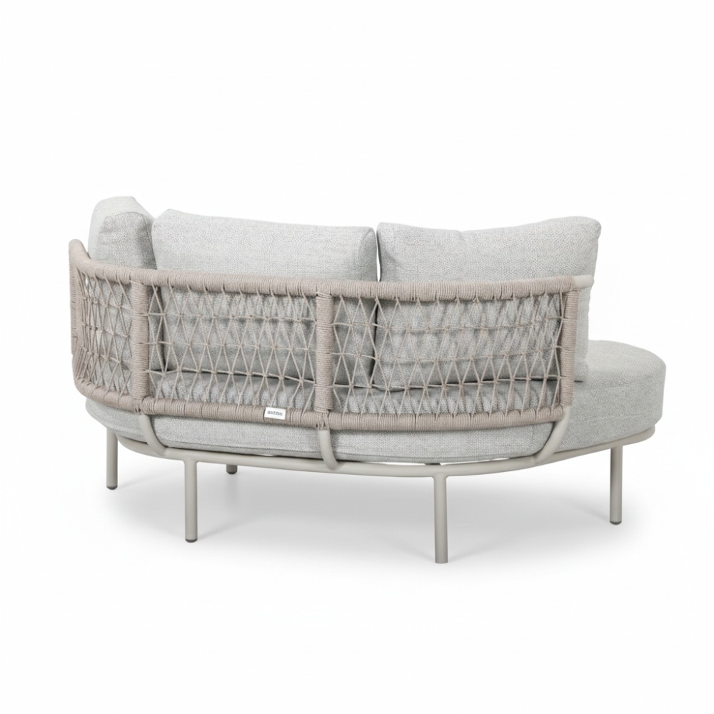 Capri organische hoek loungeset 4 personen | aluminium + touw | beige | 4-delig - 249x163cm