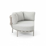 Capri organische hoek loungeset 4 personen | aluminium + touw | beige | 4-delig - 249x163cm